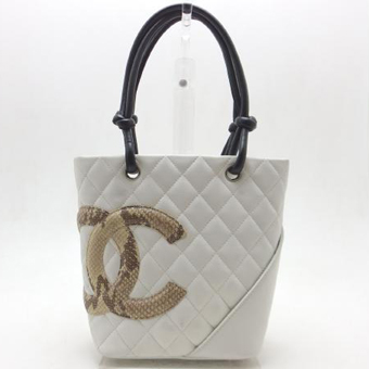 CHANEL シャネル カンボンライン コピー CH-BAG019  スモールトート シロ パイソン